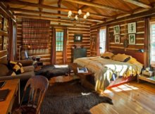 intérieur d'une maison en bois