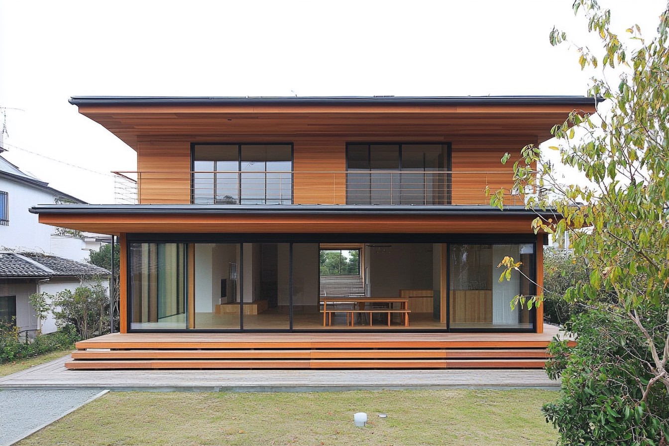 Maison minimaliste à deux étages en bois Maison minimaliste à deux étages en bois